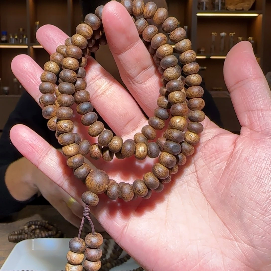 沉香手串多圈透顶绿算盘0.8/26g多样性发一条