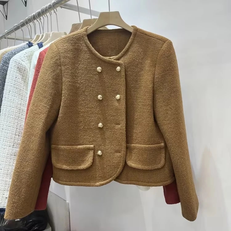 双排扣假口袋小香羽绒服ZBW32599衣长48