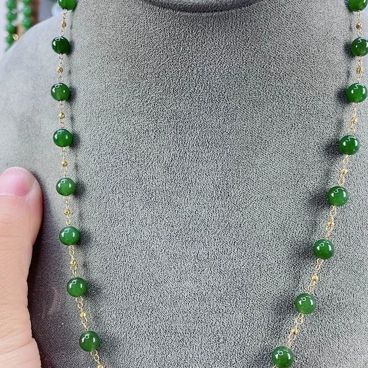 项链18K金镶嵌和田玉