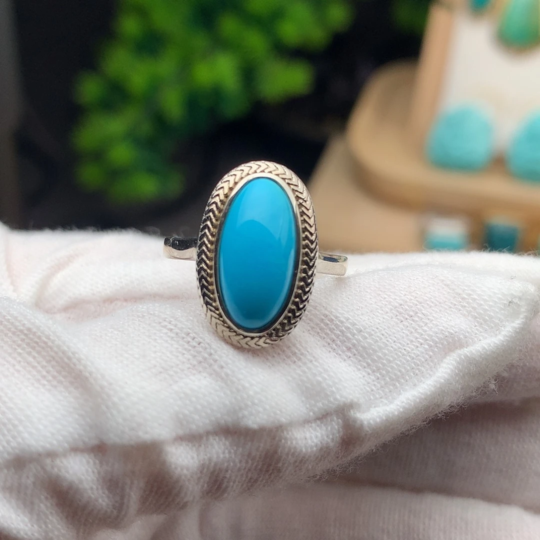 绿松石珠宝奇石银S925镶嵌