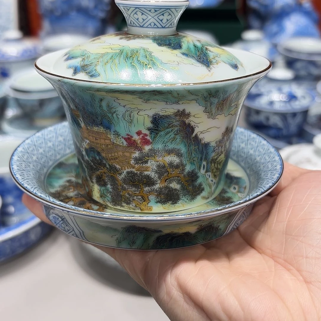 盖碗景德镇茶具高温