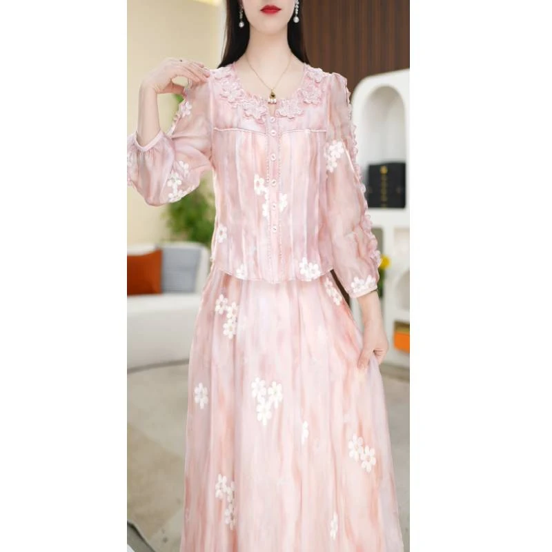 【连衣裙】春季设计感日常减龄显瘦长袖中长款连衣裙M-4XL