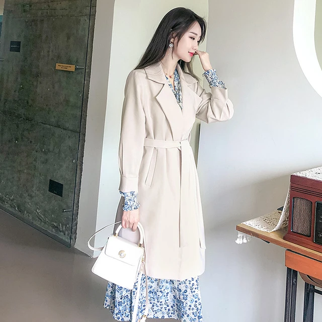 今年流行风衣2025新款春装坠感中长款外套女气质女神范小个子大衣