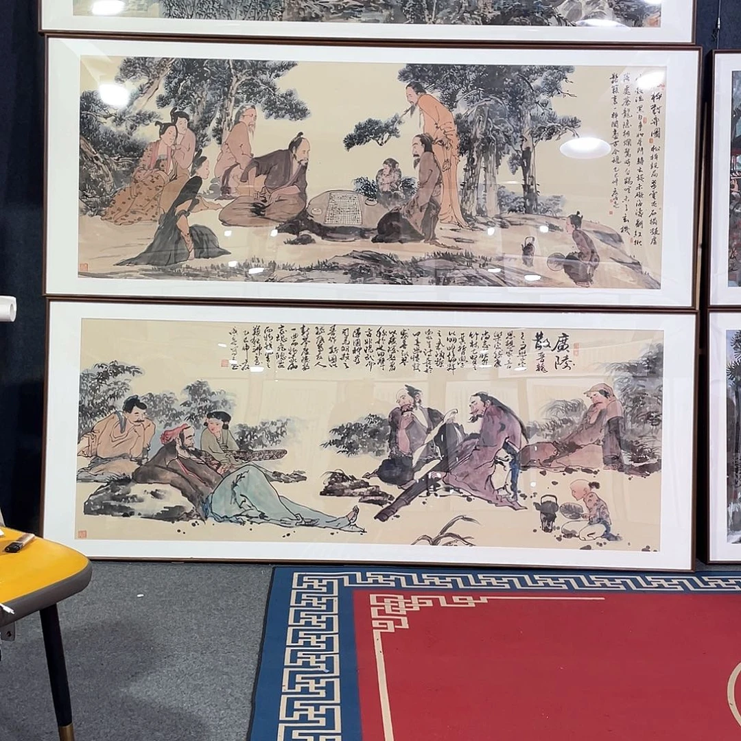 胡***道国画手绘画作品带框
