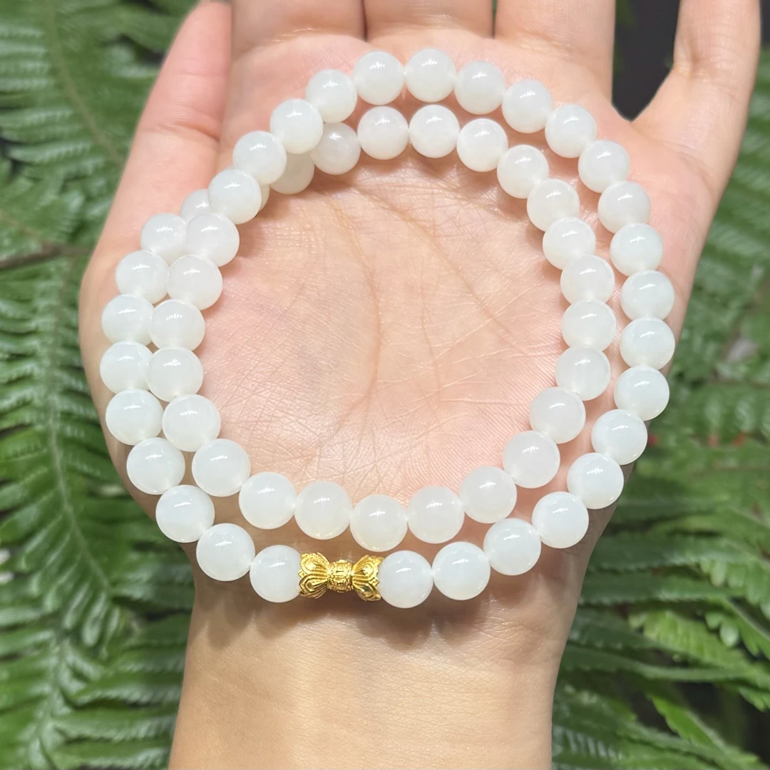 和田玉颈饰未镶嵌卡8俄料白玉女神链拍一发一