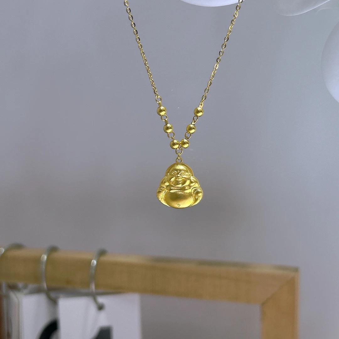 5G工艺足金999大肚佛套链