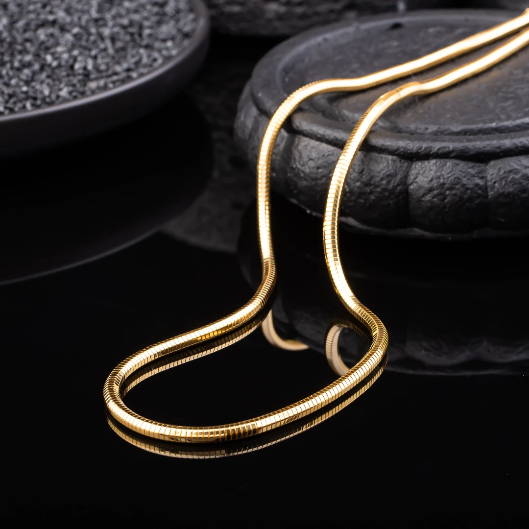 链子足银 大蛇骨项链简约