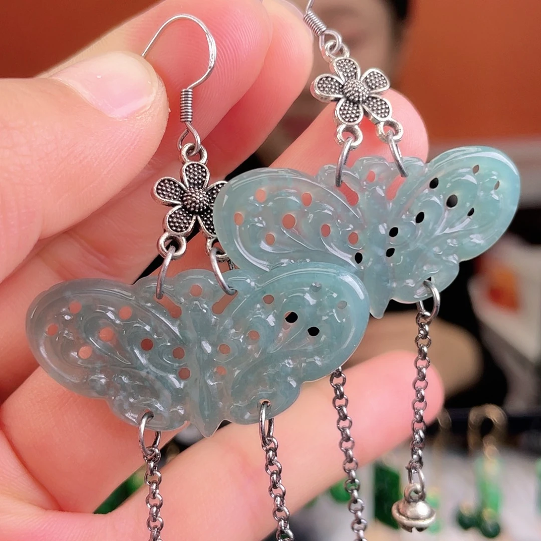 翡翠未镶嵌耳饰饰品