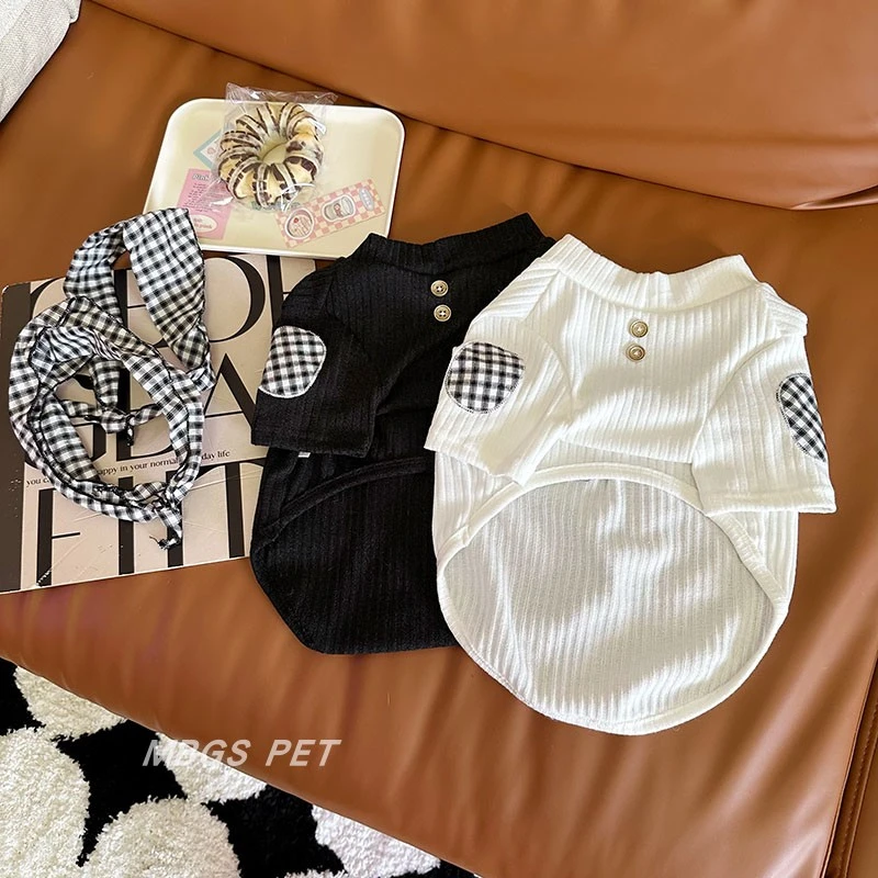 2025狗狗衣服秋冬格子套装宠物衣服法斗柯基泰迪小型犬可爱居家款