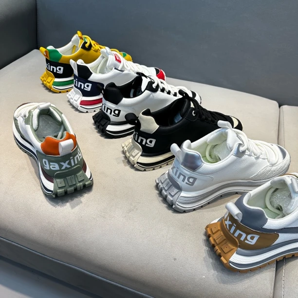 2025秋季磨砂皮拼接老爹鞋设计耐磨透气时尚休闲鞋运动鞋拼接男鞋