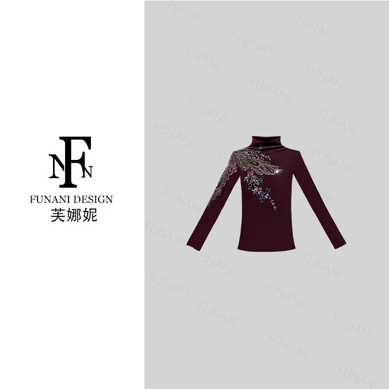 【芙娜妮】秋冬2025新款高领毛衣圆领镂空百搭高级针织衫F2531040A