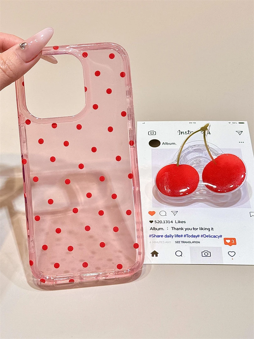 红色波点适用苹果16/15手机壳iphone13pro12女14小米oppo华为vivo
