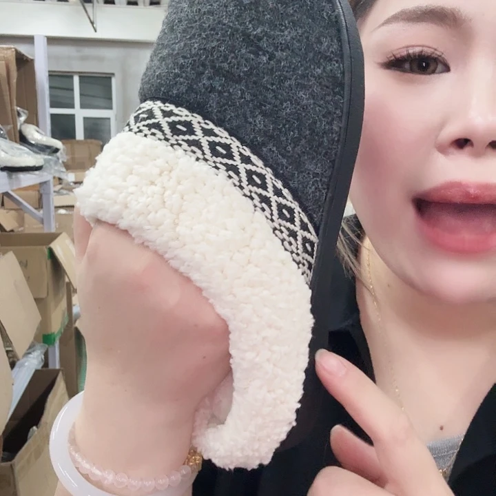 深灰色民族棉拖37码