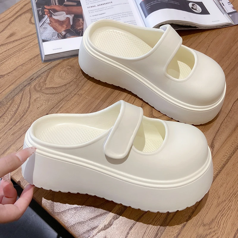 玛丽珍包头中跟拖鞋防滑女鞋外穿拖鞋女款2025新款爆款凉鞋一脚蹬