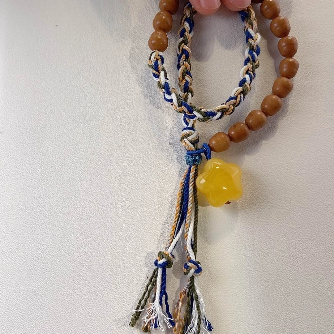 蜜蜡颈饰未镶嵌天然蜜蜡星星原创项链手串