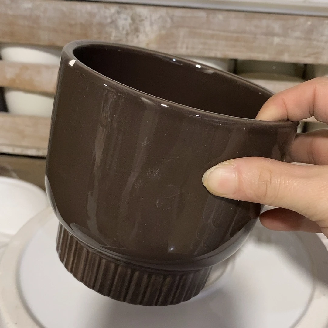 陶杯子陶盆有孔 瑕疵介意勿拍