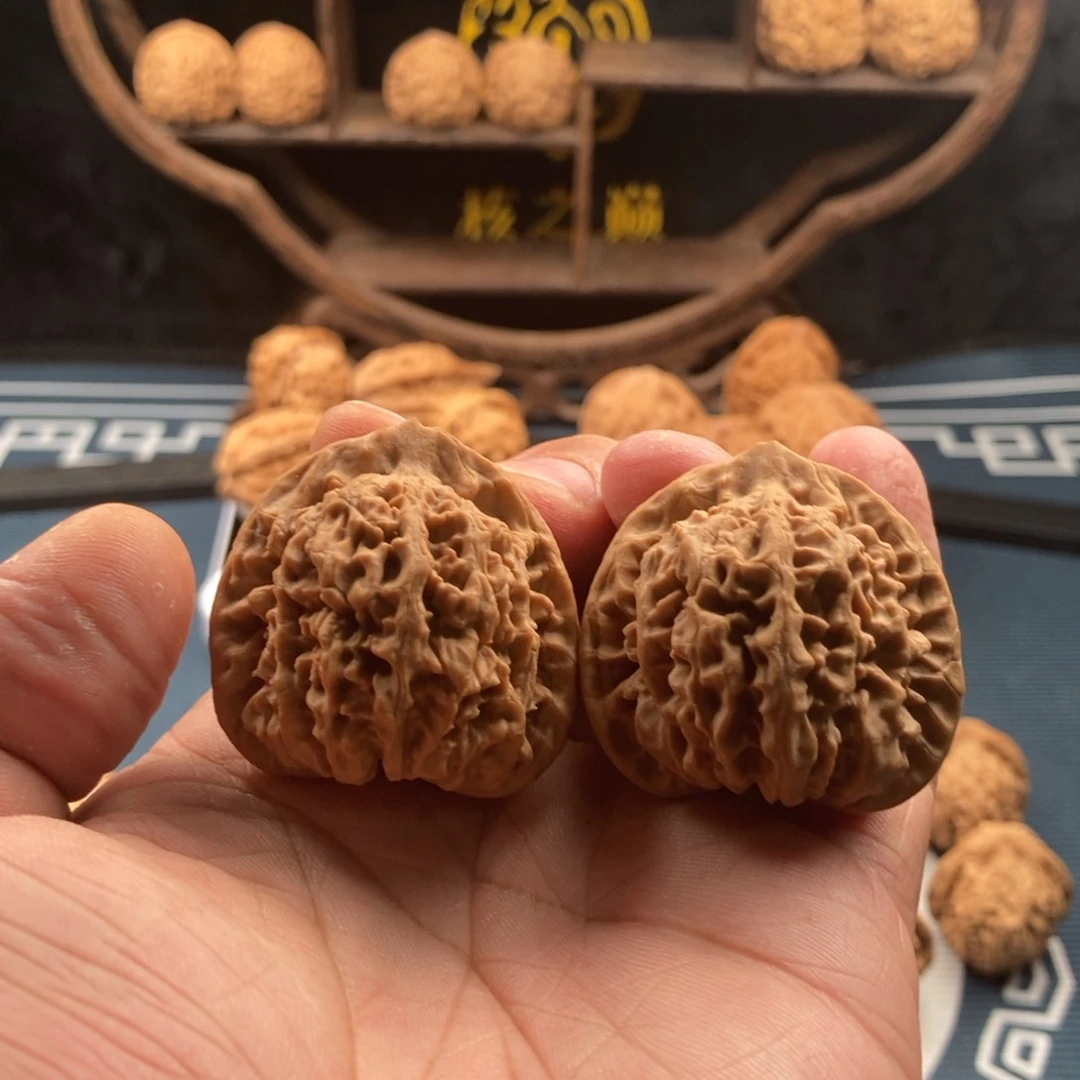 文玩核桃把件原树38然帽