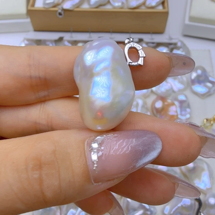 淡水珍珠银S925镶嵌颈饰