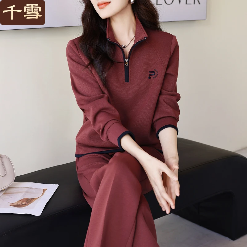 运动套装女2025新款春装阔太太气质上衣妈妈装休闲卫衣春秋两件套