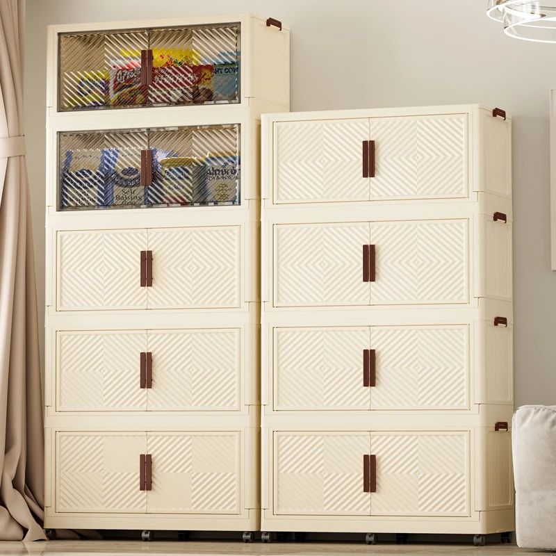 【80巨无霸】免安装双开门家用储物柜整理柜简易收纳客厅轻奢收纳柜