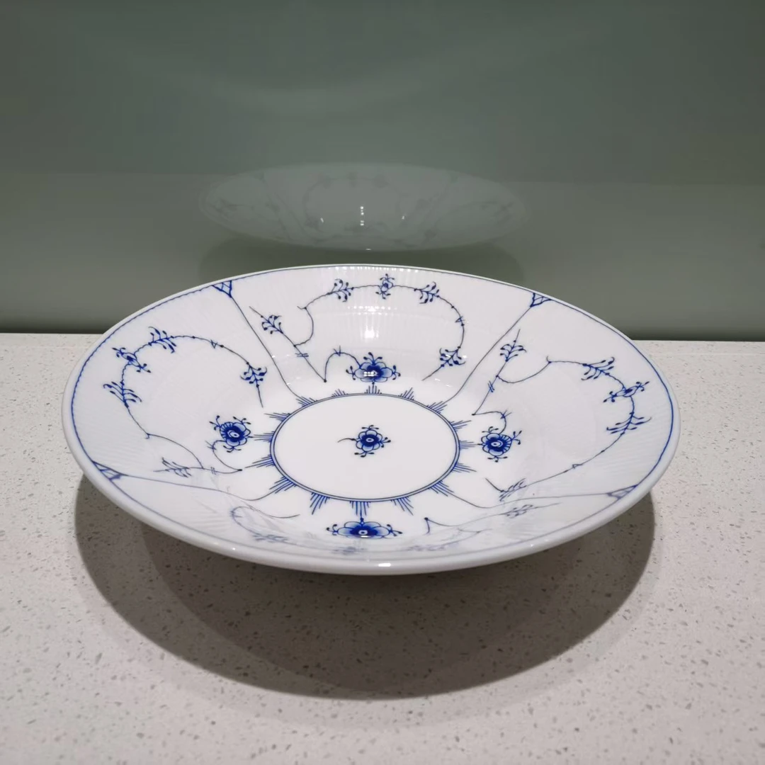 景德镇五花马11.5寸棕榈深碗唐草