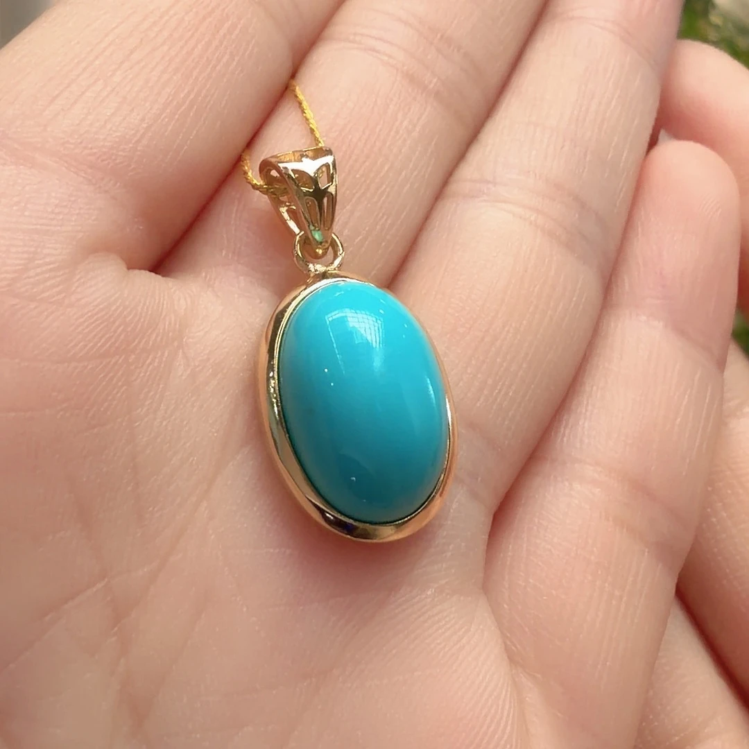 绿松石银S925镶嵌颈饰