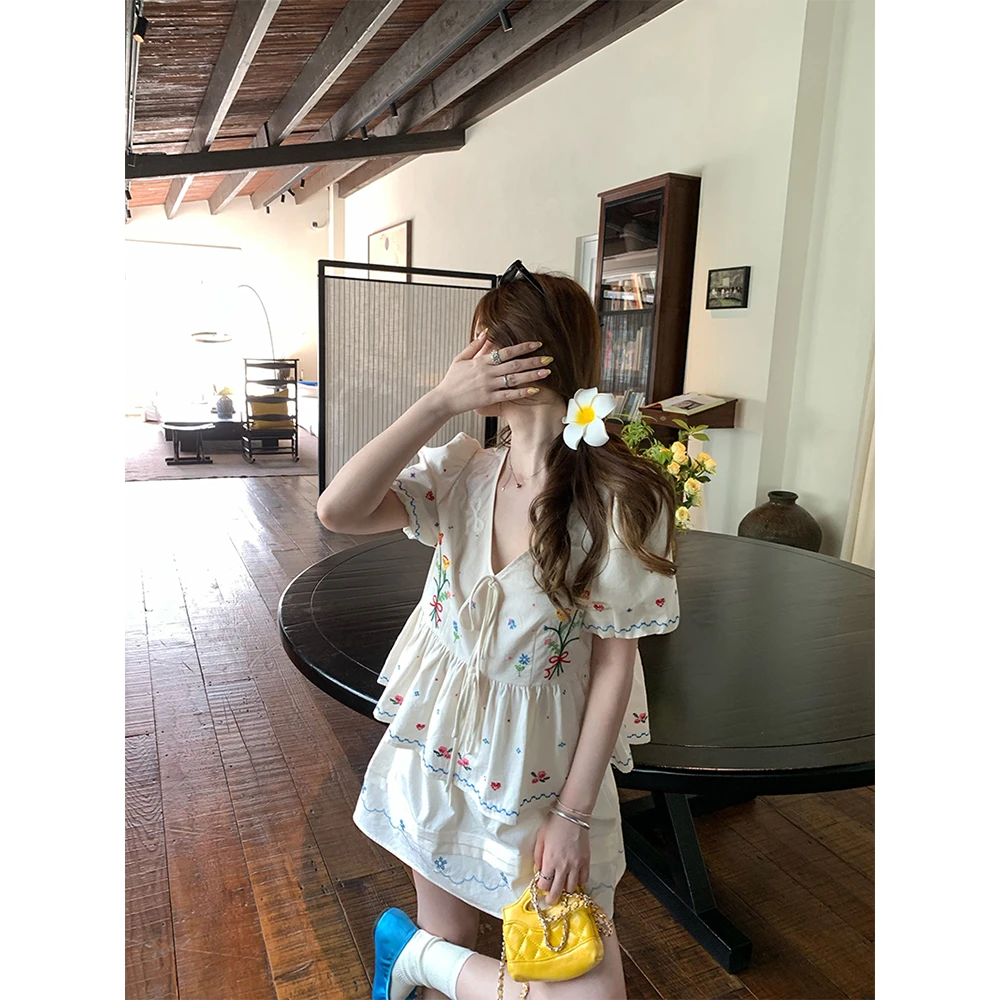 【爱丽丝甜梦】十字绣棉感娃娃衫+A字半身裙夏日漂亮小套装21158