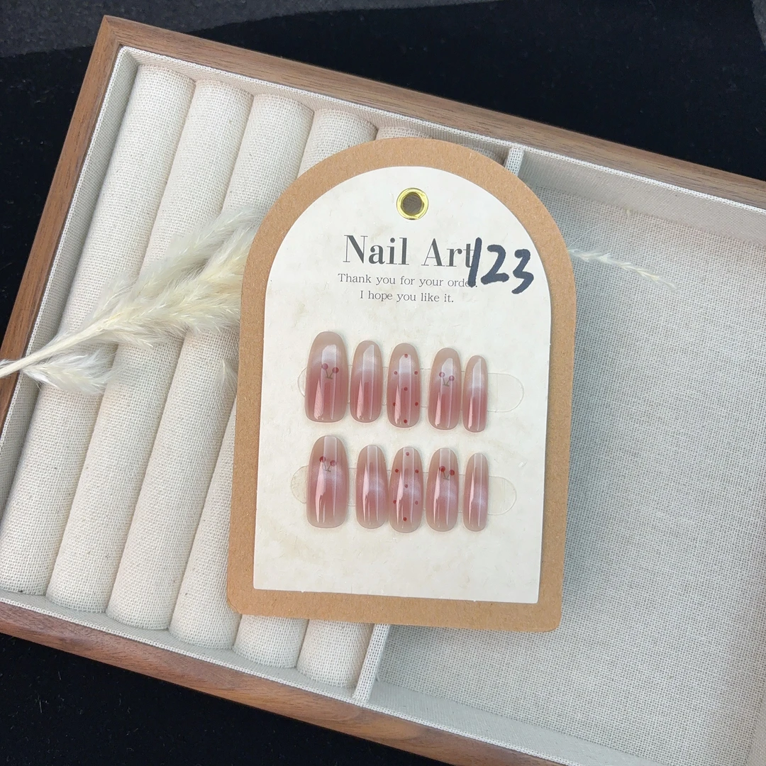 猫眼美甲穿戴甲中长款高级感指甲贴片2025新款半手工穿戴式 123