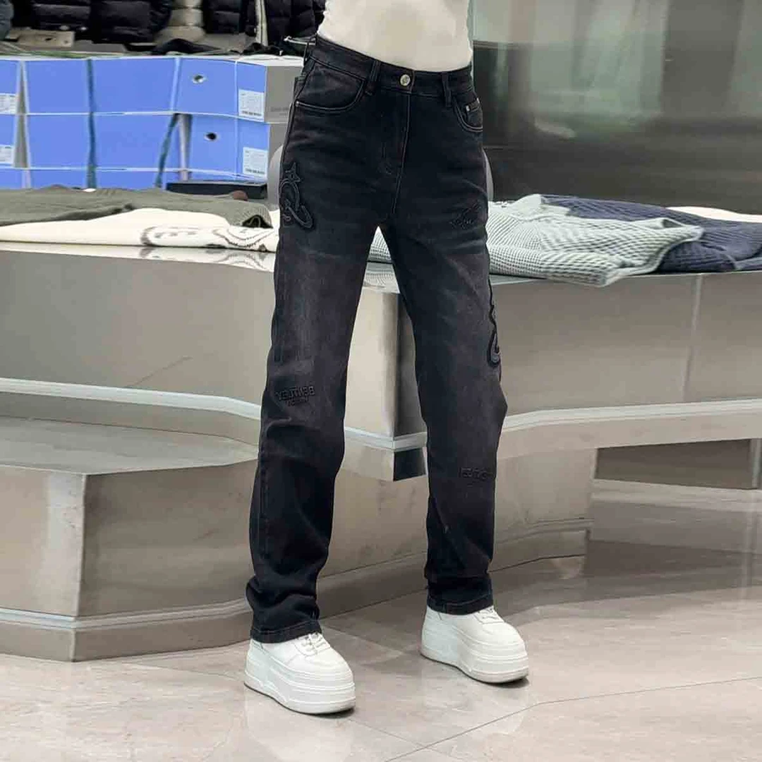 【华尔街名品】2025秋冬欧货高端牛仔裤印花时尚刺绣设计感-0729