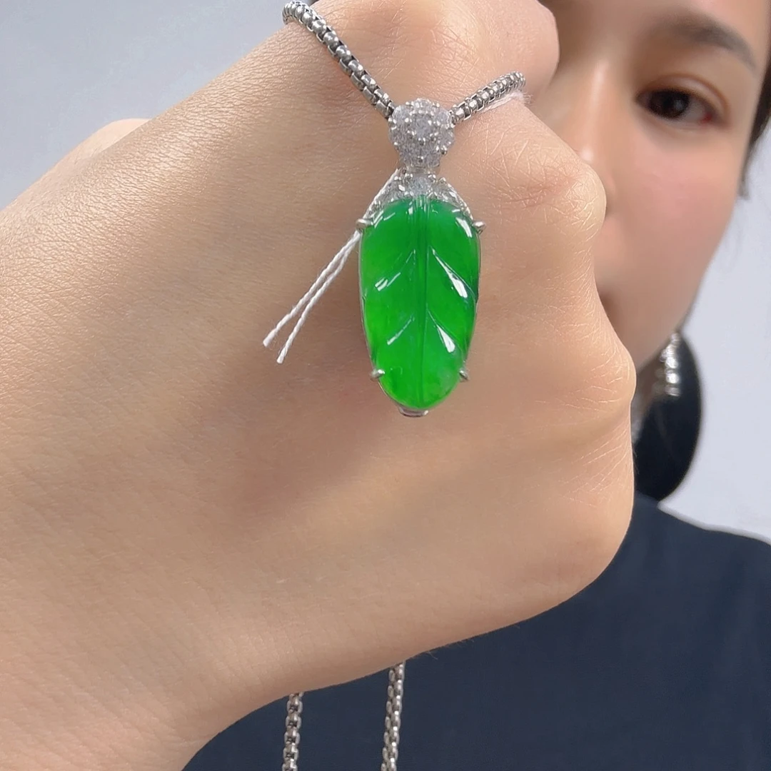 翡翠银S925镶嵌吊坠(不含链)