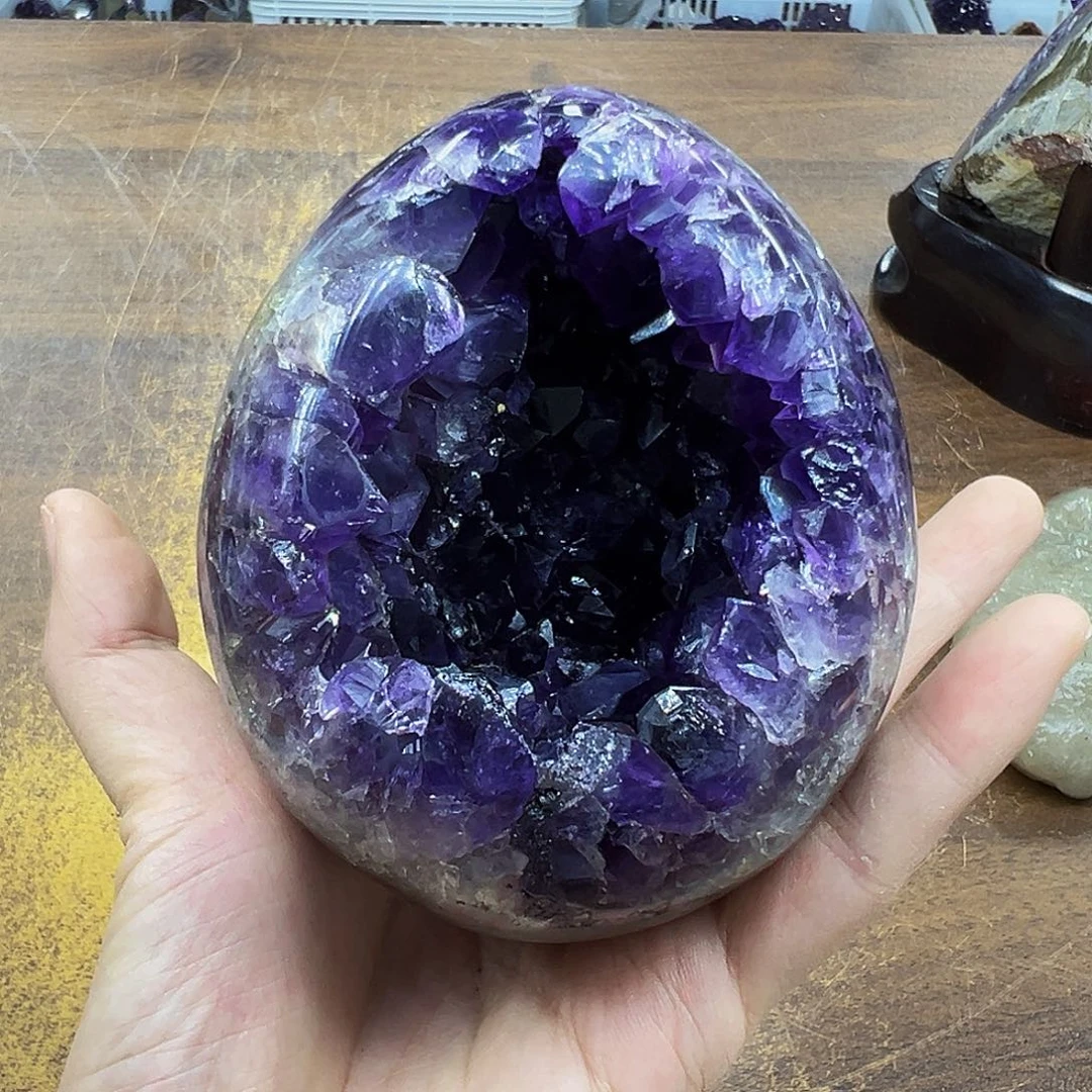 紫晶摆件未镶嵌D***k晶体