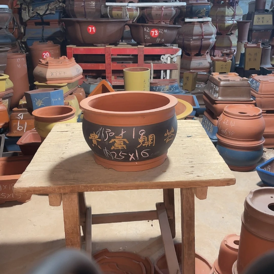 紫砂花盆金鱼缸盆一个