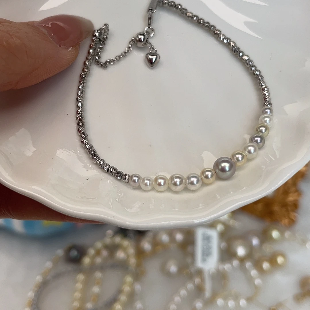 手绳海水珍珠银S925镶嵌