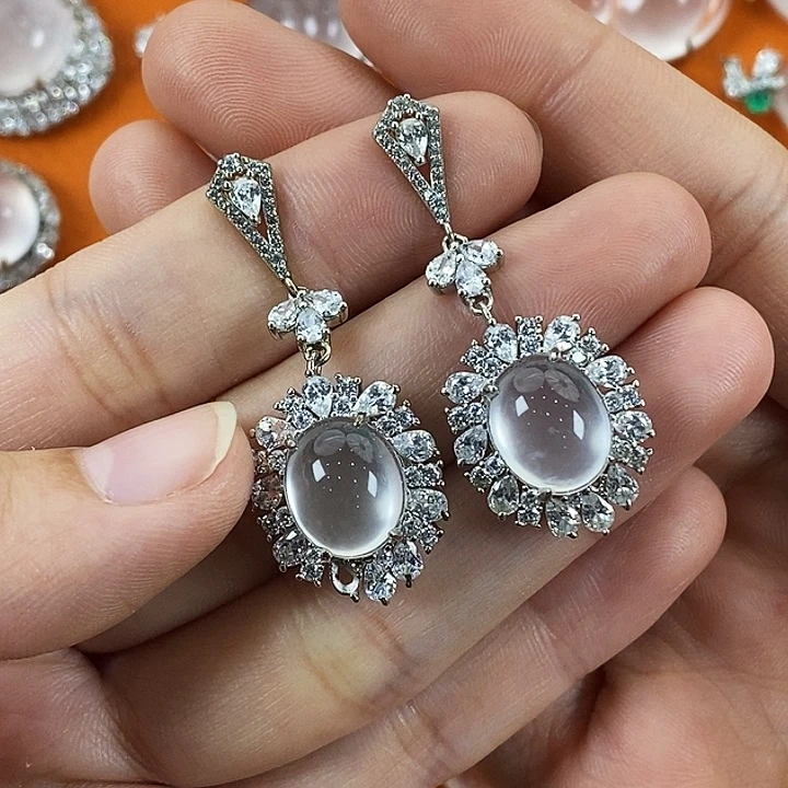 石英质玉银S925镶嵌颈饰