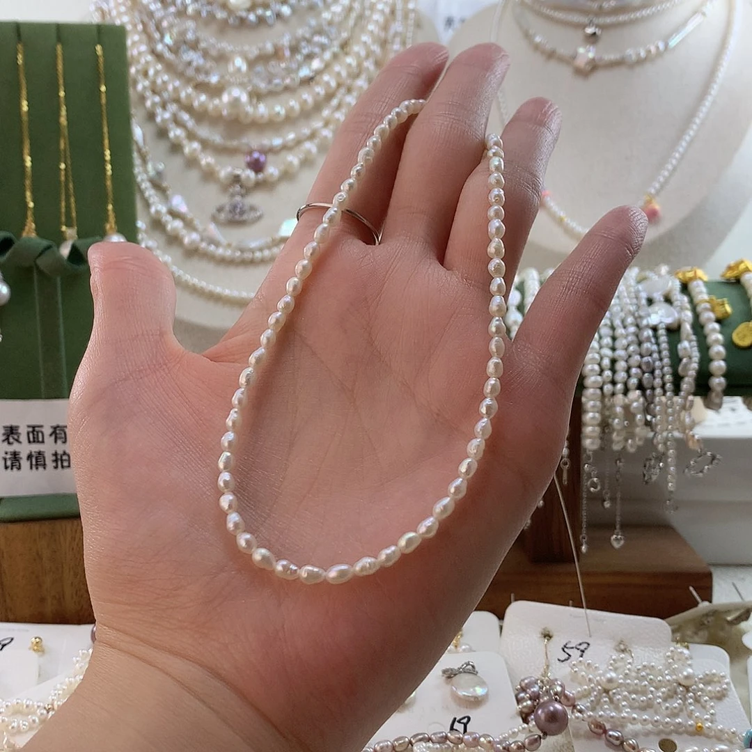 我***饭颈饰银S925镶嵌淡水珍珠星星