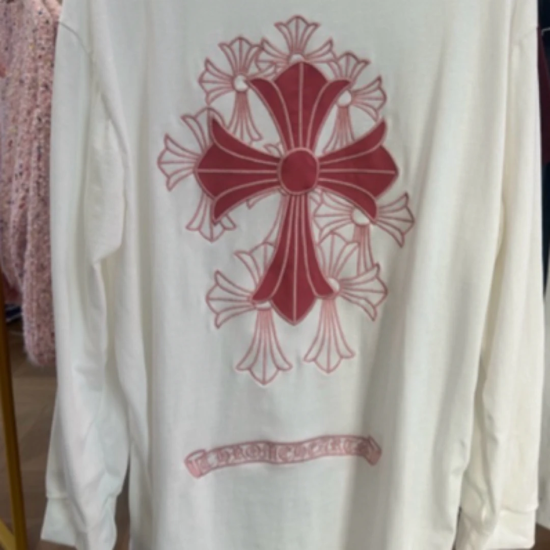 圆领吸汗宽松型长袖女士印花简约百搭白色