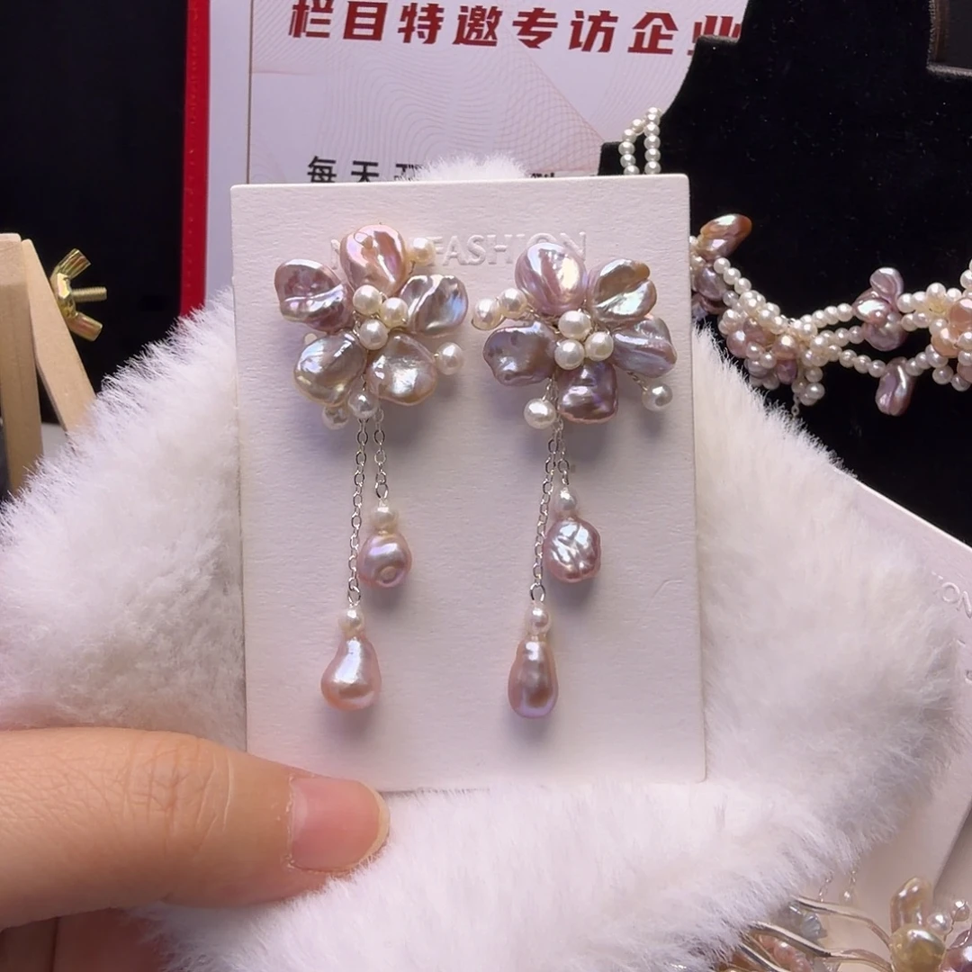 琉璃纯铜合金耳钉