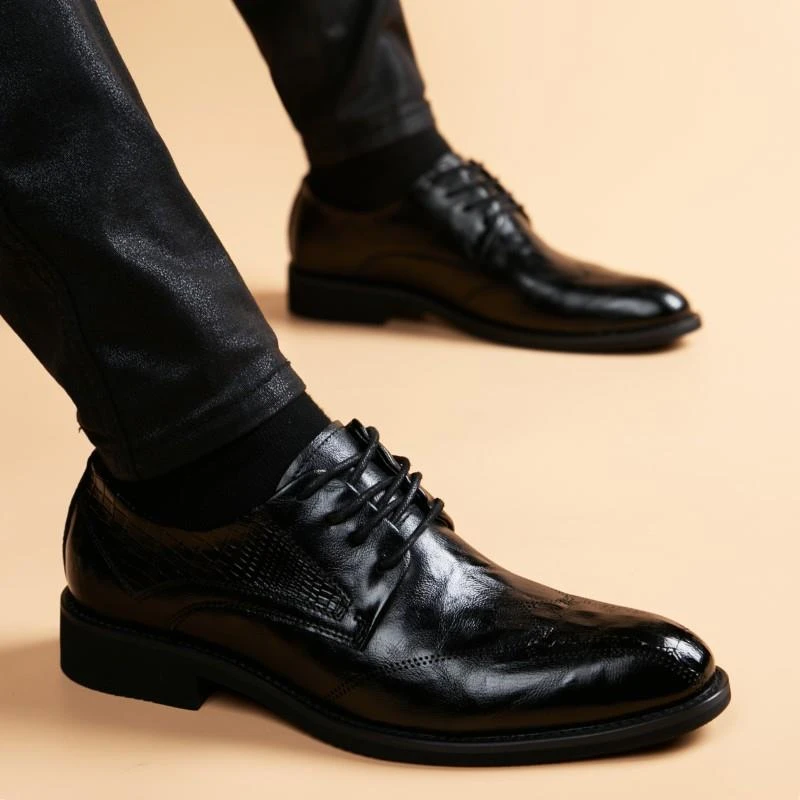 【香港DcSU&Shoes官方正品】青年系带潮流内增高英伦韩版商务男鞋