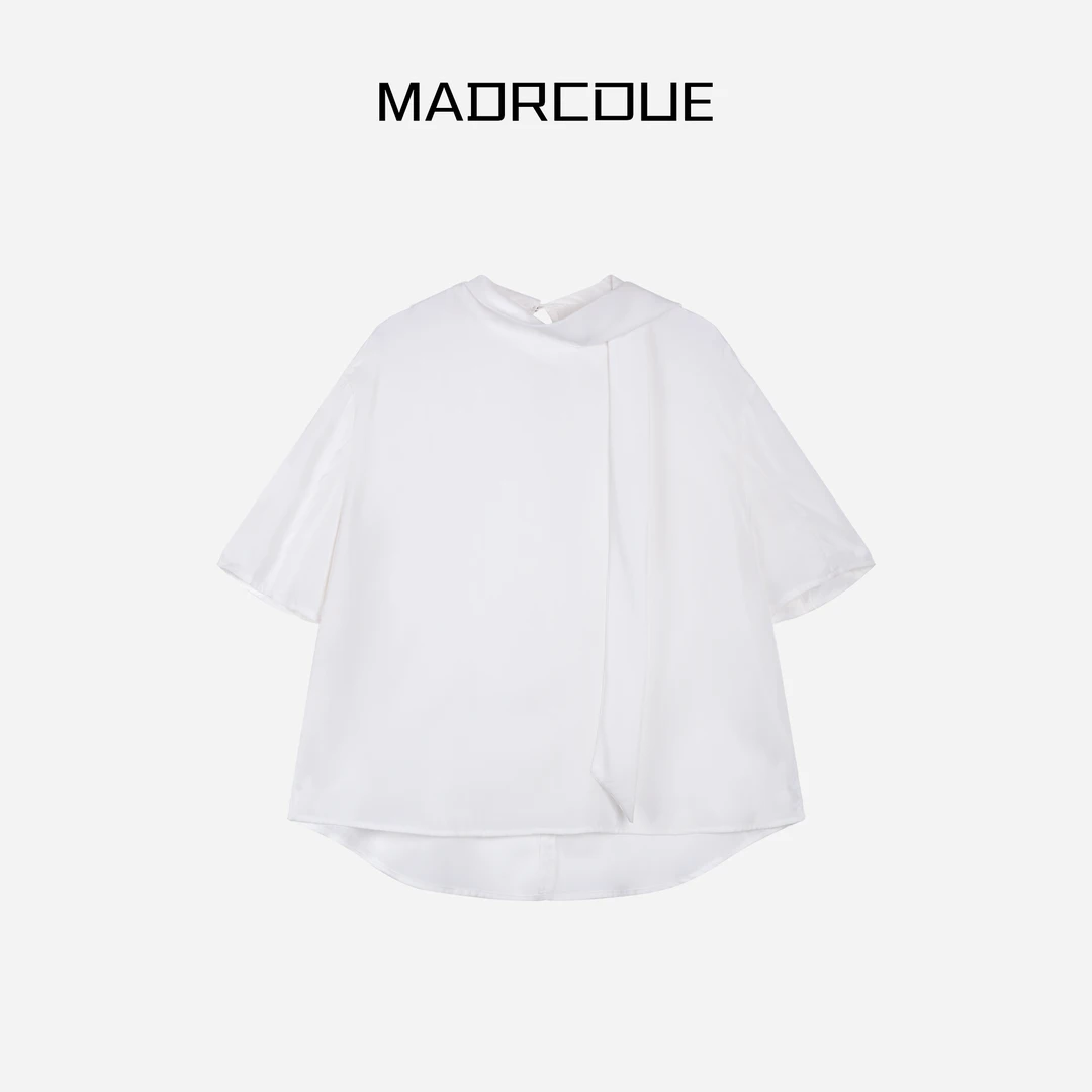 MADRCOUE 翻领飘带设计感百搭气质衬衫662006