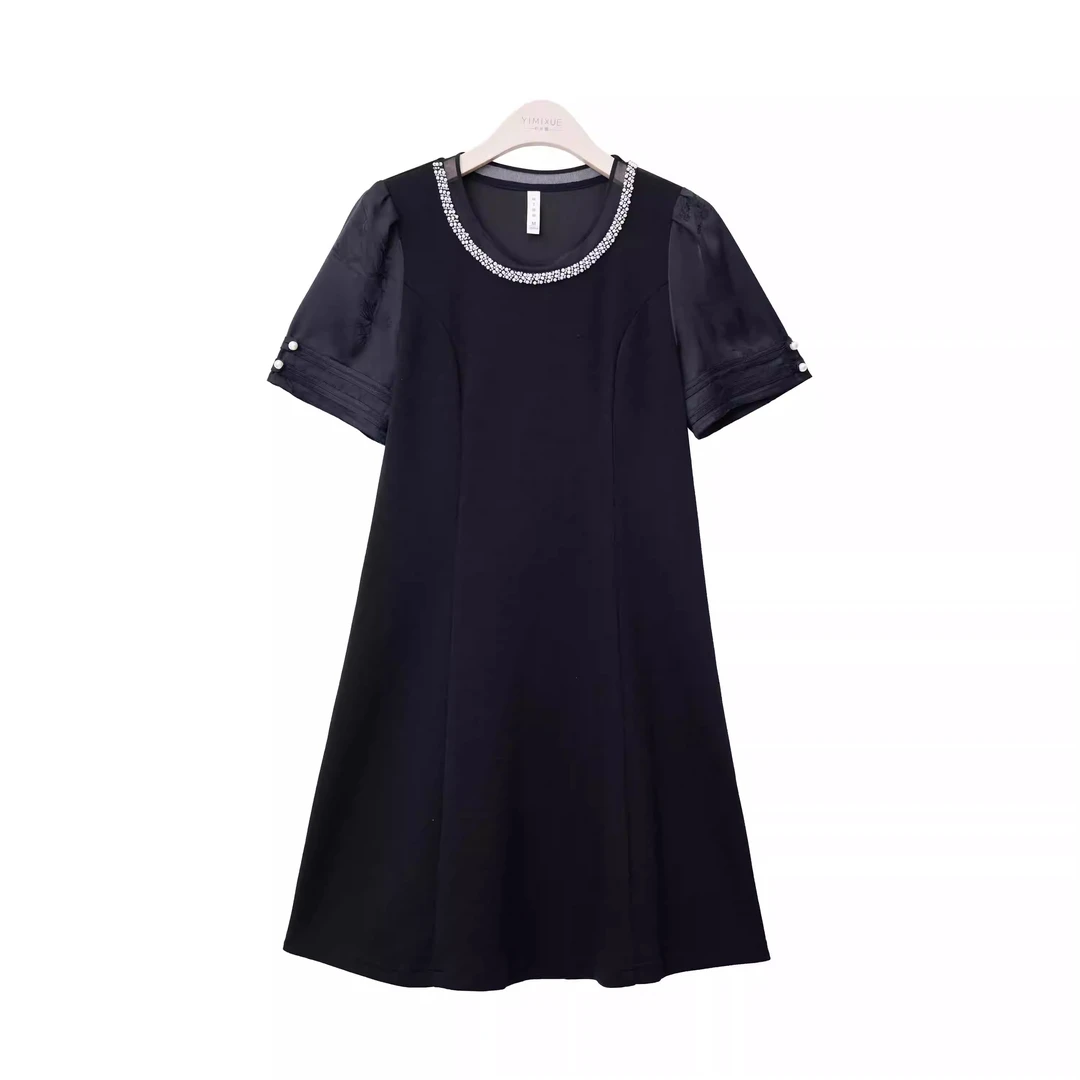 【美美M小码浮力】夏季短袖时尚百搭休闲洋气款连衣裙夏季女