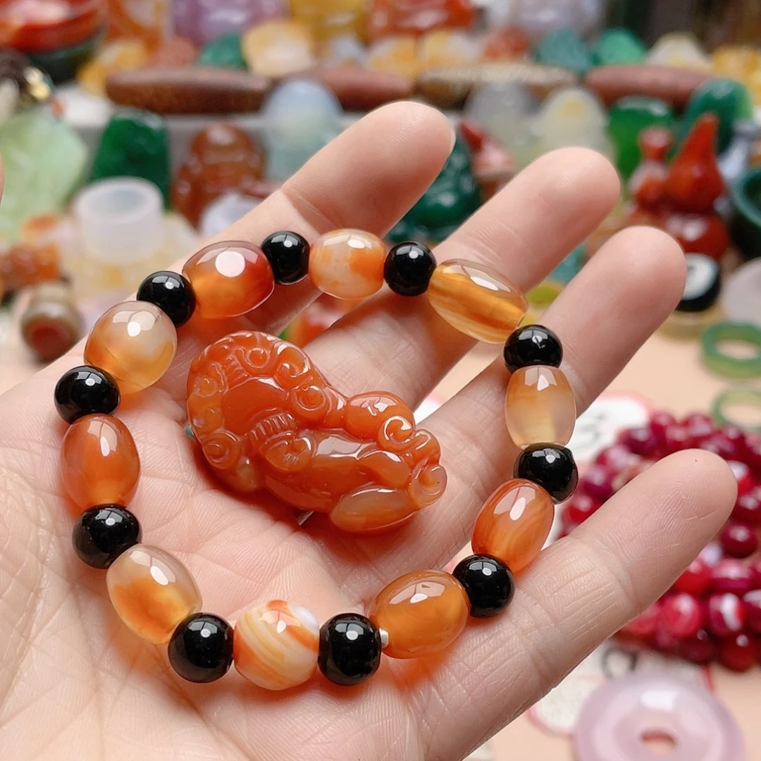 玛瑙/玉髓颈饰合金7*2