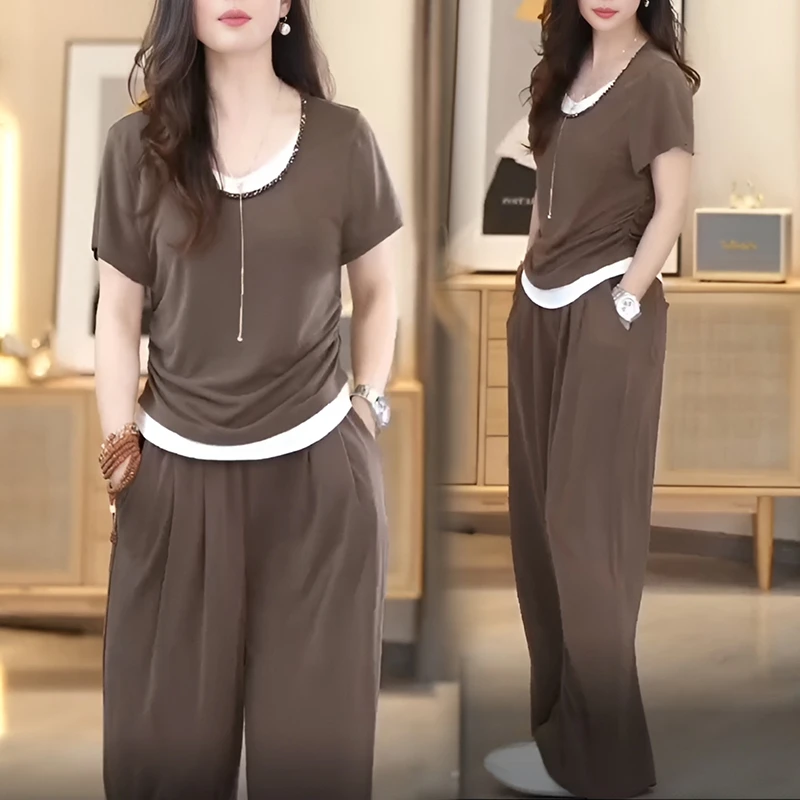 香朵儿气质高级感时尚套装女2025年夏季新款百搭通勤风两件套