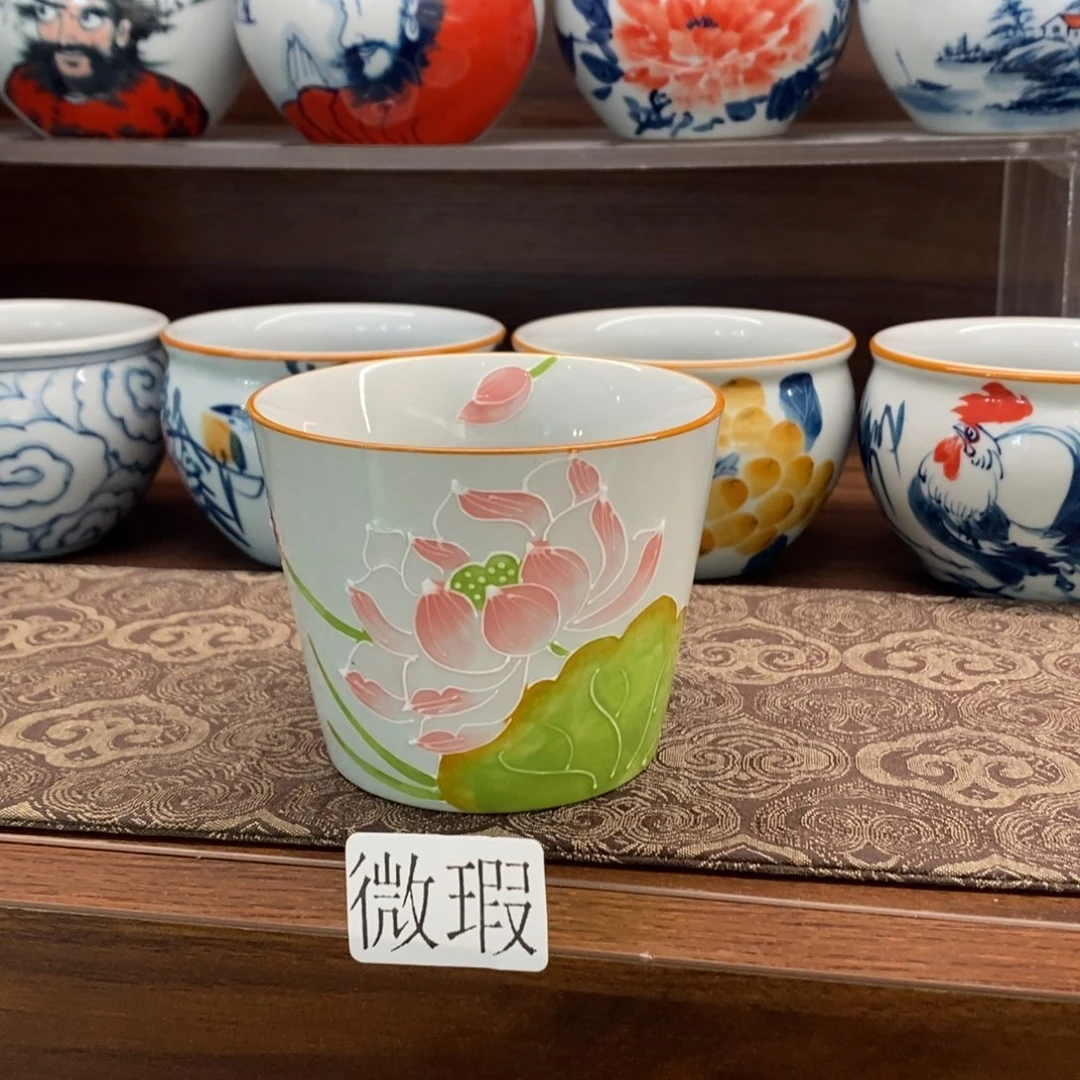 釉下彩老陶泥手工绘制