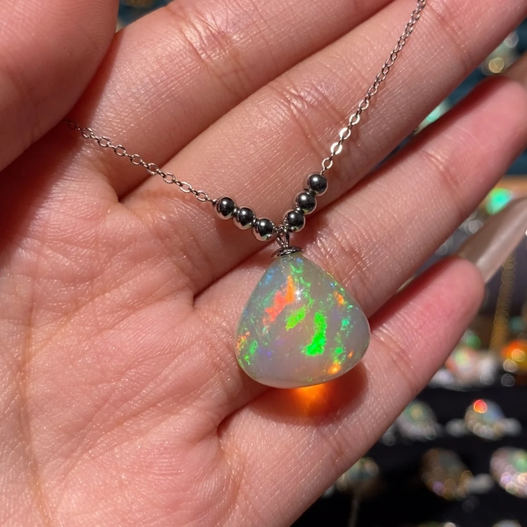 欧泊银S925镶嵌项链