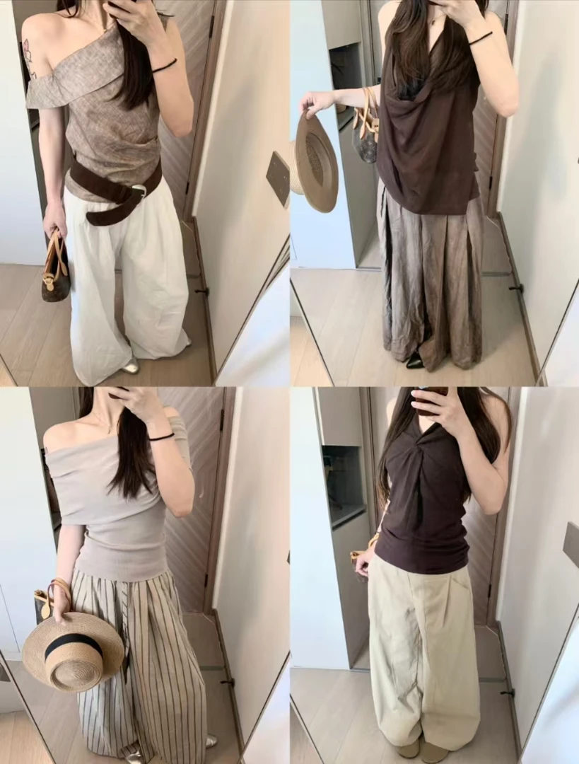 常规时尚风极简通勤针织上衣套装  清货链接