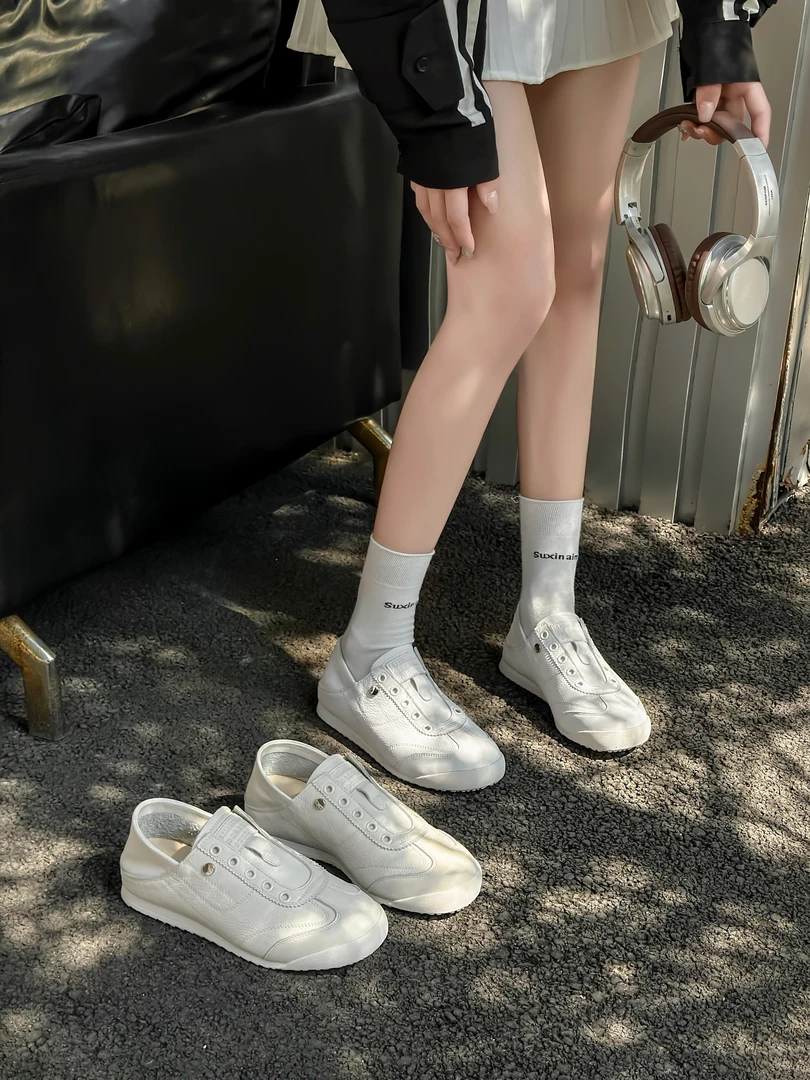 真皮两穿小白鞋百搭学生德训鞋休闲鞋96029-62