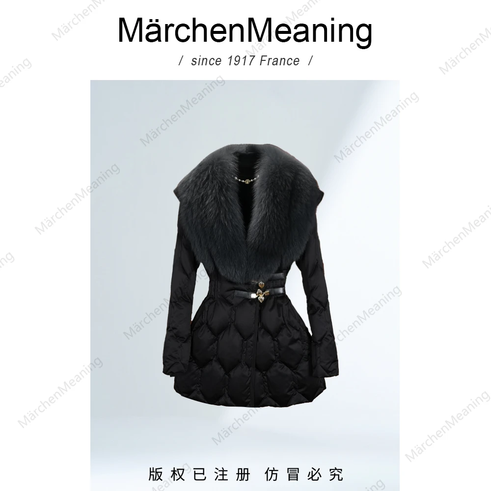 MärchenMeaning设计师气质冬季保暖鹅绒服轻奢百搭收腰有毛领赵2