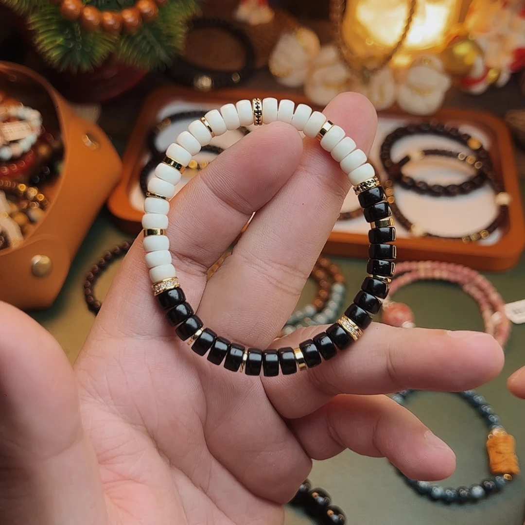 菩提根/象牙果手串椰蒂加白玉菩提