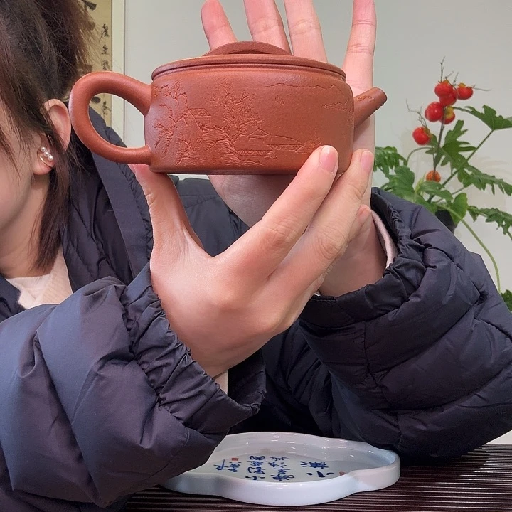 紫砂茶壶东**冬汉瓦 小红泥200cc