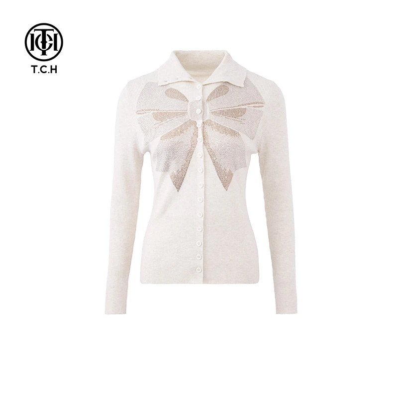 私服-TCH时尚潮牌老钱风秋冬新品开衫长袖针织毛衣T72C43E5037